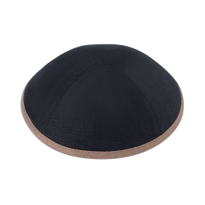 Black Linen Kippah - iKippah by Judaica Square