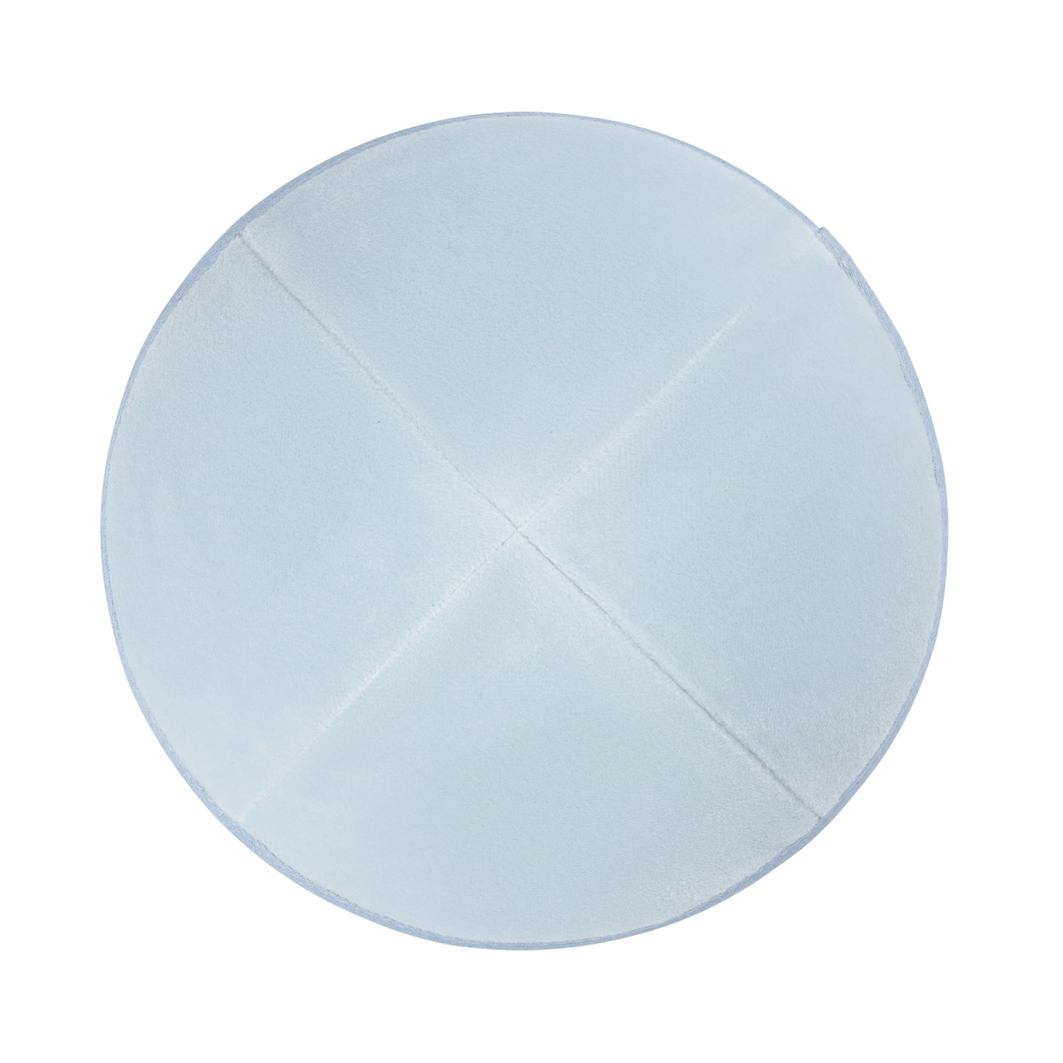 Blue Velvet Kippah - side view showing six-panel design