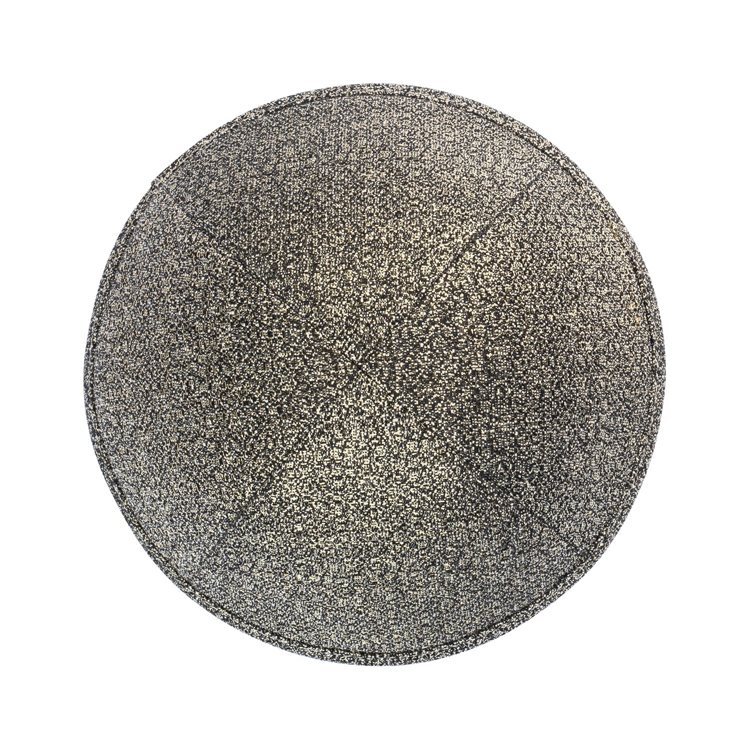 Black Cotton Kippah - side view showing six-panel design