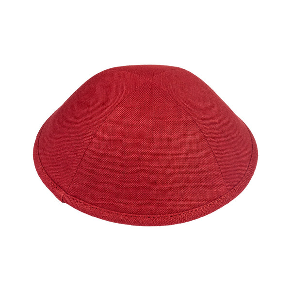 Red Linen Kippah - iKippah by Judaica Square