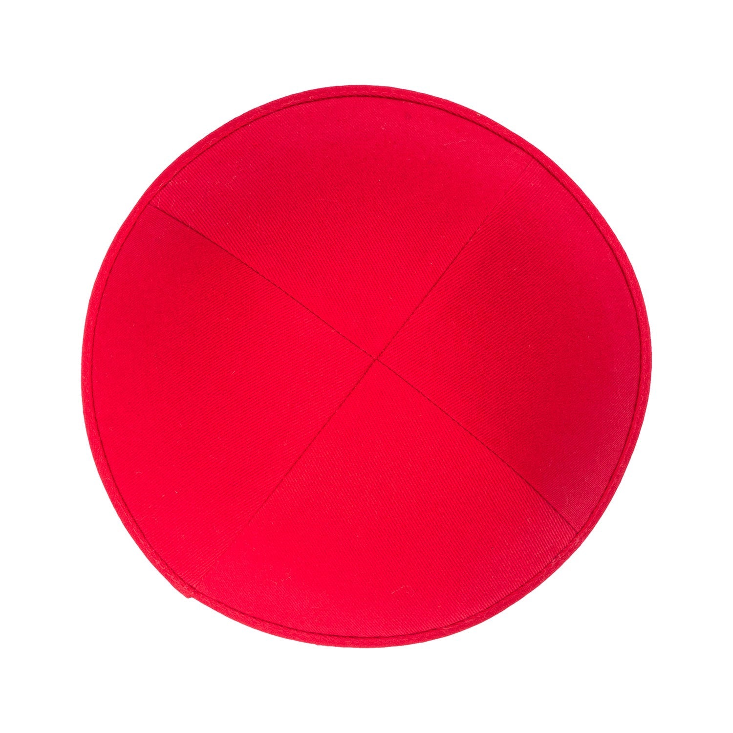 Red Cotton Kippah - side view showing six-panel design