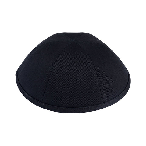 6 Panel Kippah – Black Cotton Yarmulke