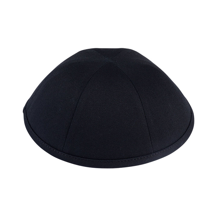 6 Panel Kippah – Black Cotton Yarmulke
