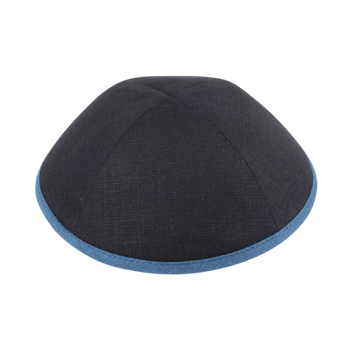 Black Linen Kippah - iKippah by Judaica Square