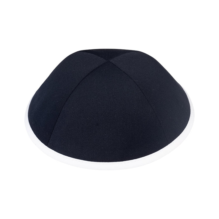 Navy Suiting Kippah – White Rim Yarmulke