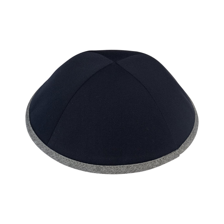 Navy Suiting Kippah – Gray Rim Yarmulke