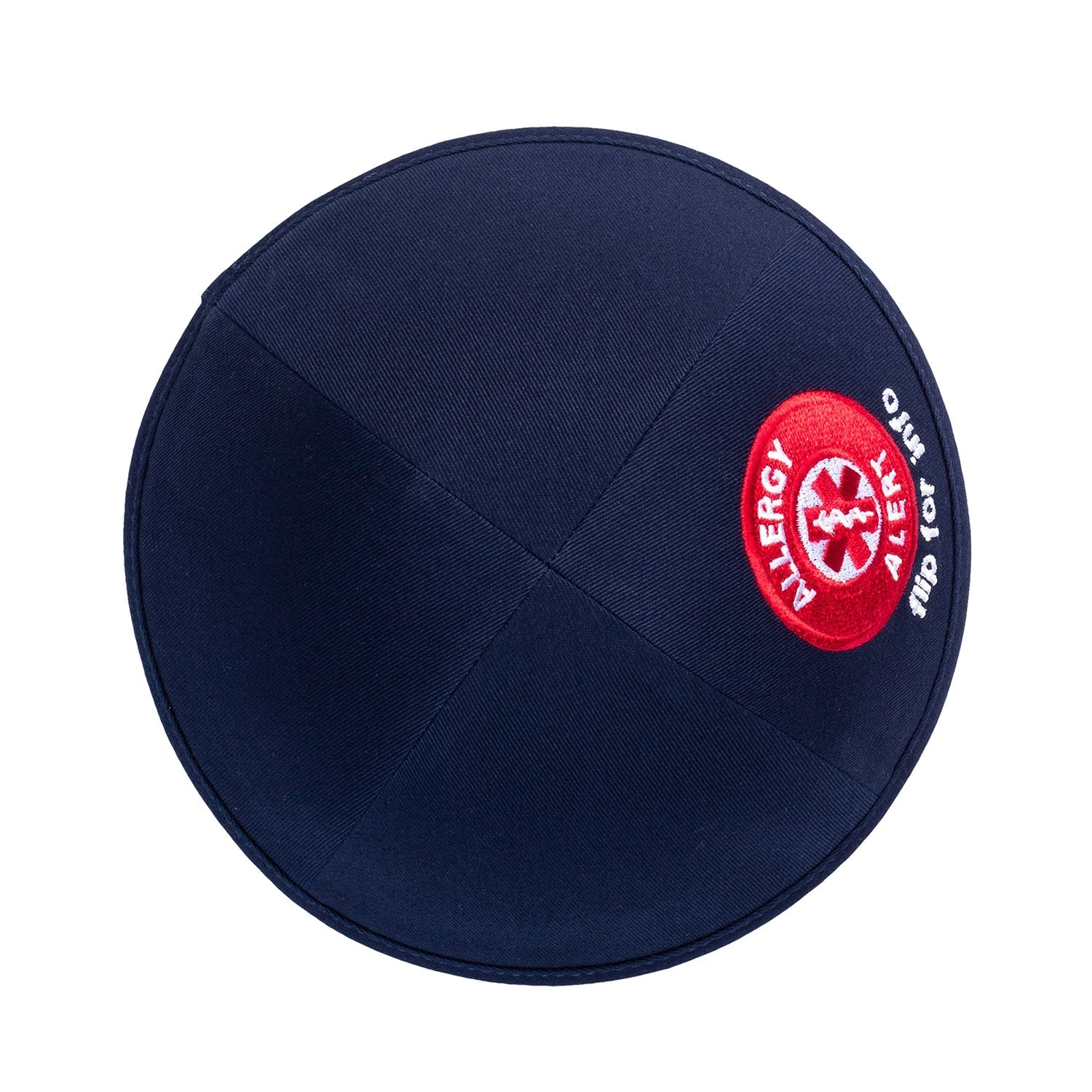 Cotton Kippah - side view showing six-panel design