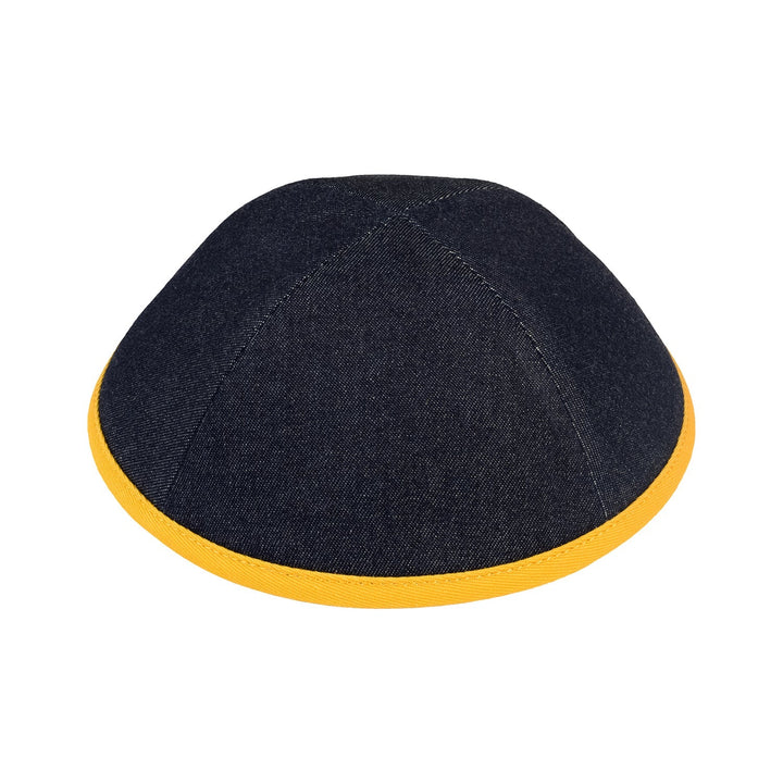 Denim Kippah – Yellow Rim Yarmulke