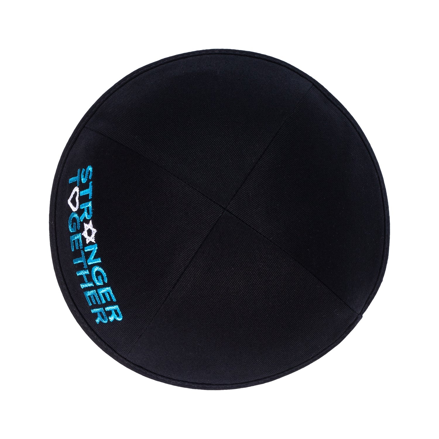 Cotton Kippah - side view showing six-panel design