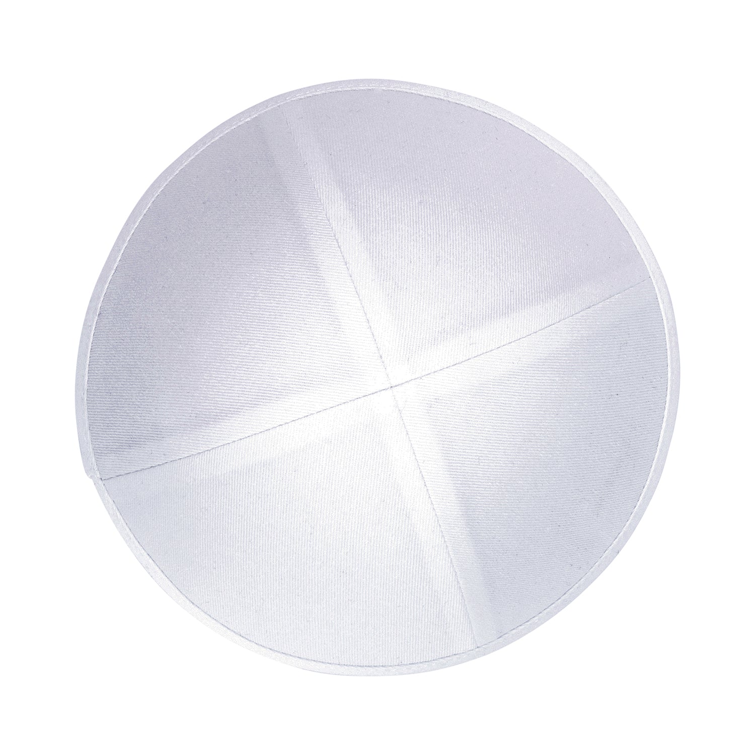 White Cotton Kippah - side view showing six-panel design