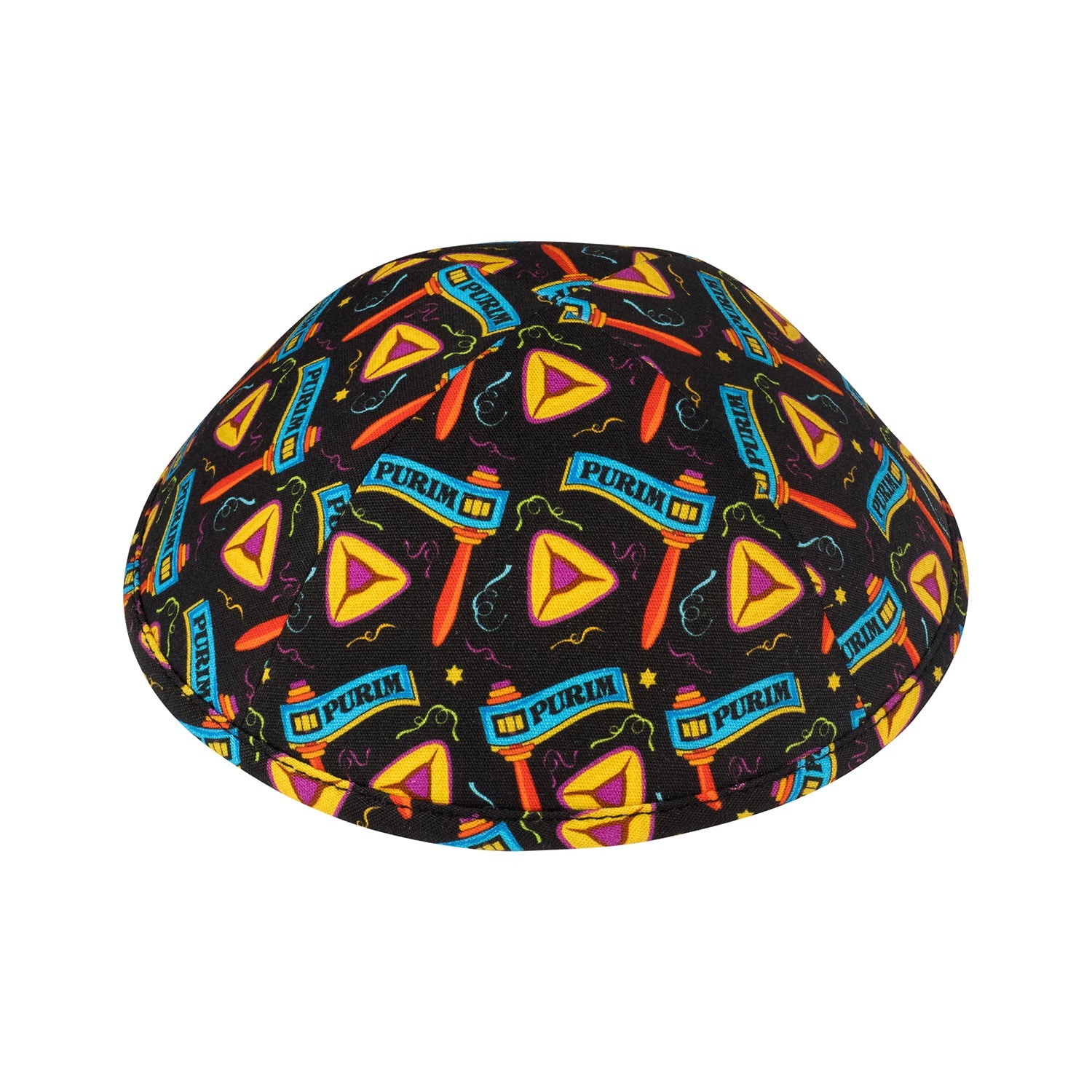 Cotton Kippah - showing rim trim, six-panel construction