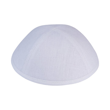 White Linen Kippah - iKippah by Judaica Square