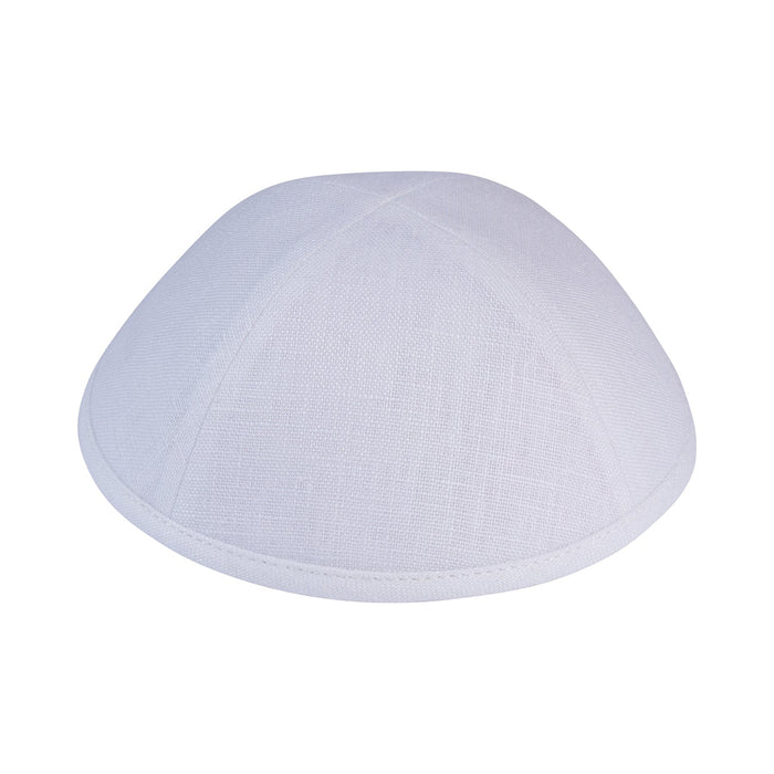 White Linen Kippah - iKippah by Judaica Square