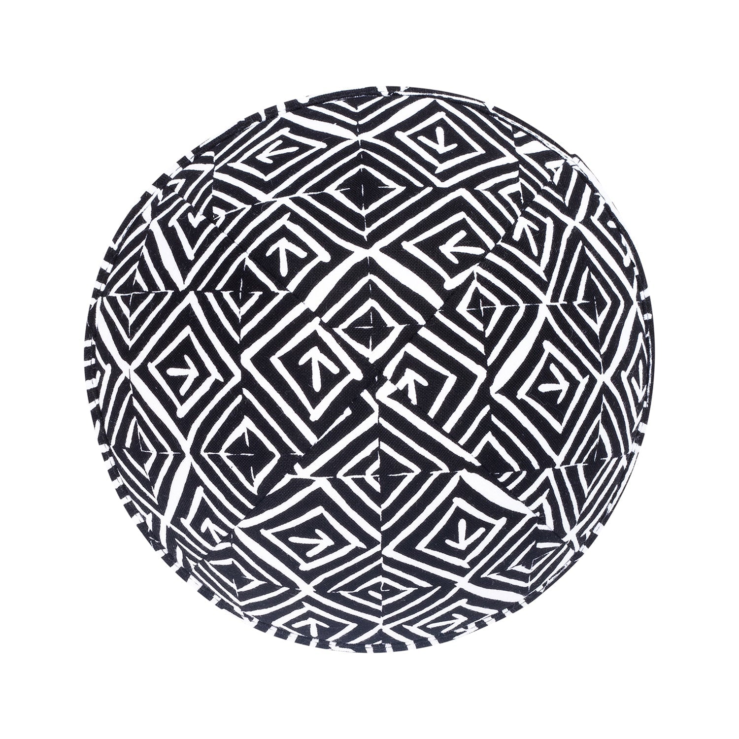 Cotton Kippah - side view showing six-panel design