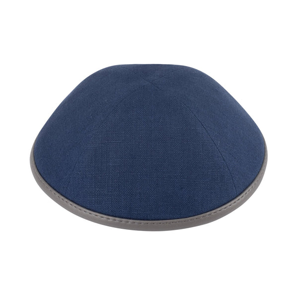 Navy Linen Kippah - iKippah by Judaica Square