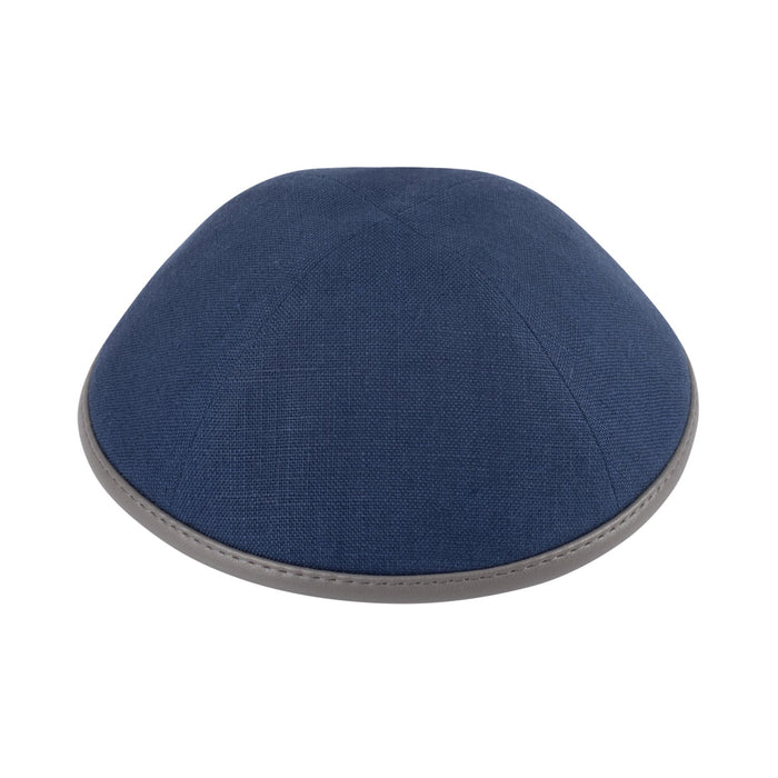 Navy Linen Kippah - iKippah by Judaica Square