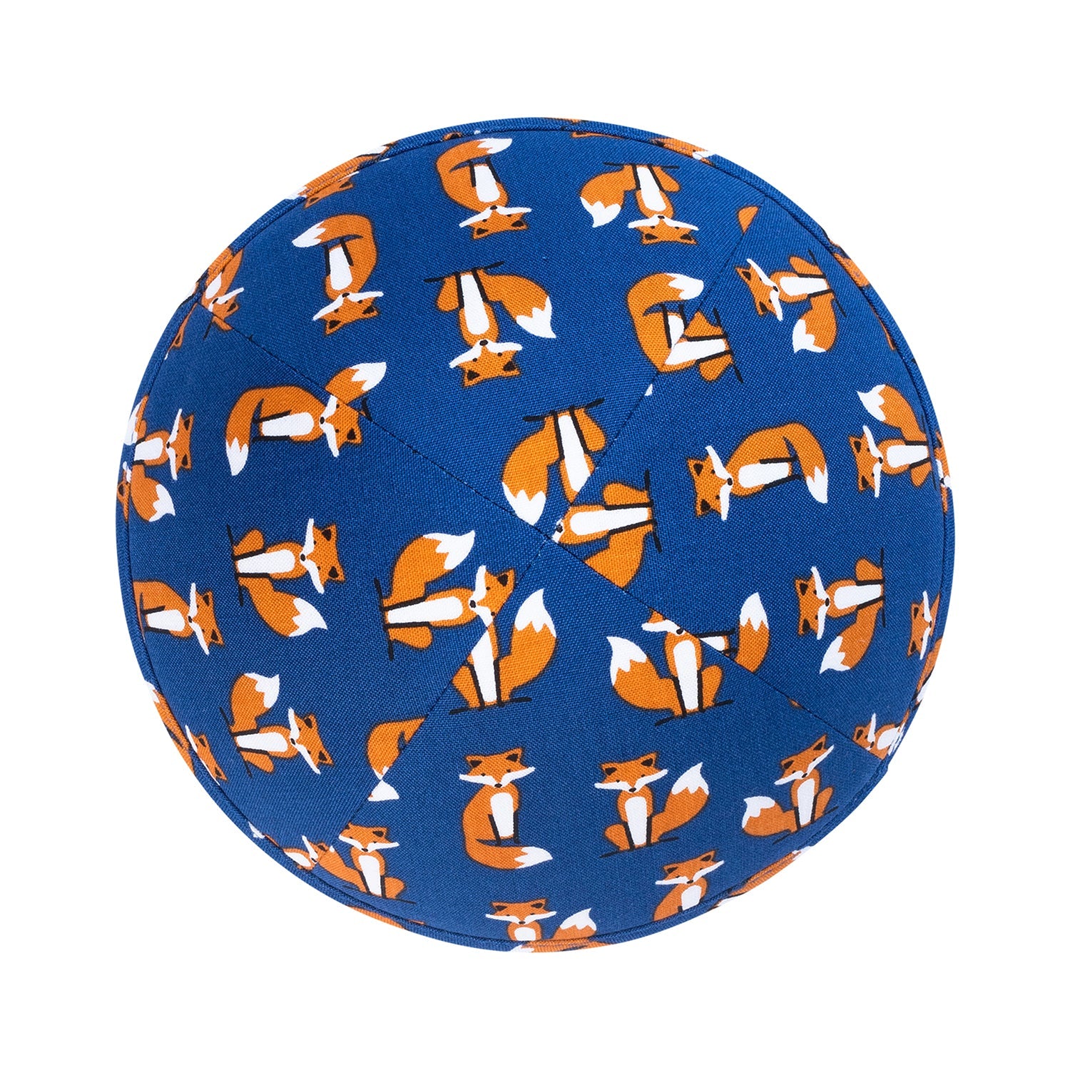 Brown fox cotton yarmulke for boys, back view – iKippah