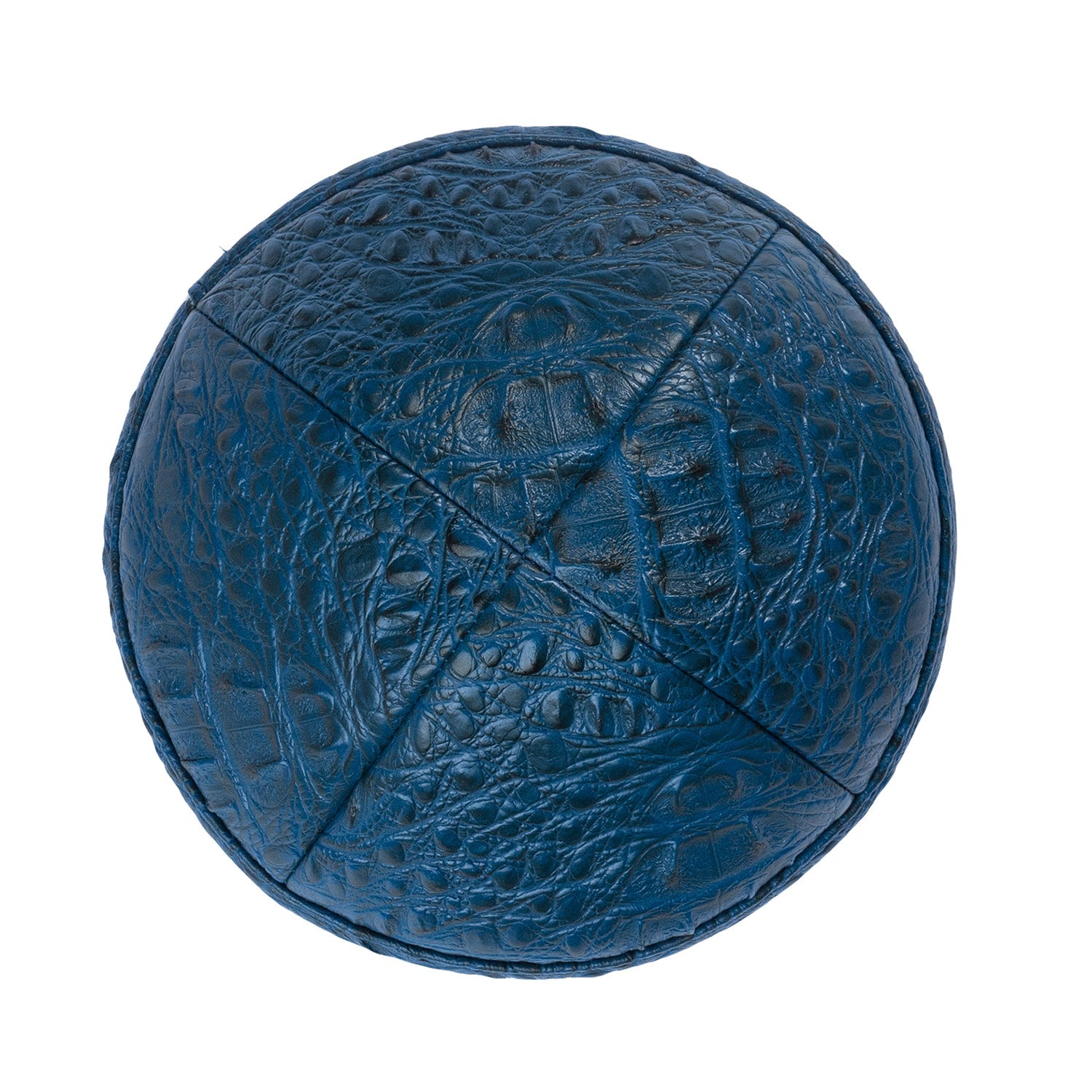 Leather Kippah - side view showing six-panel design