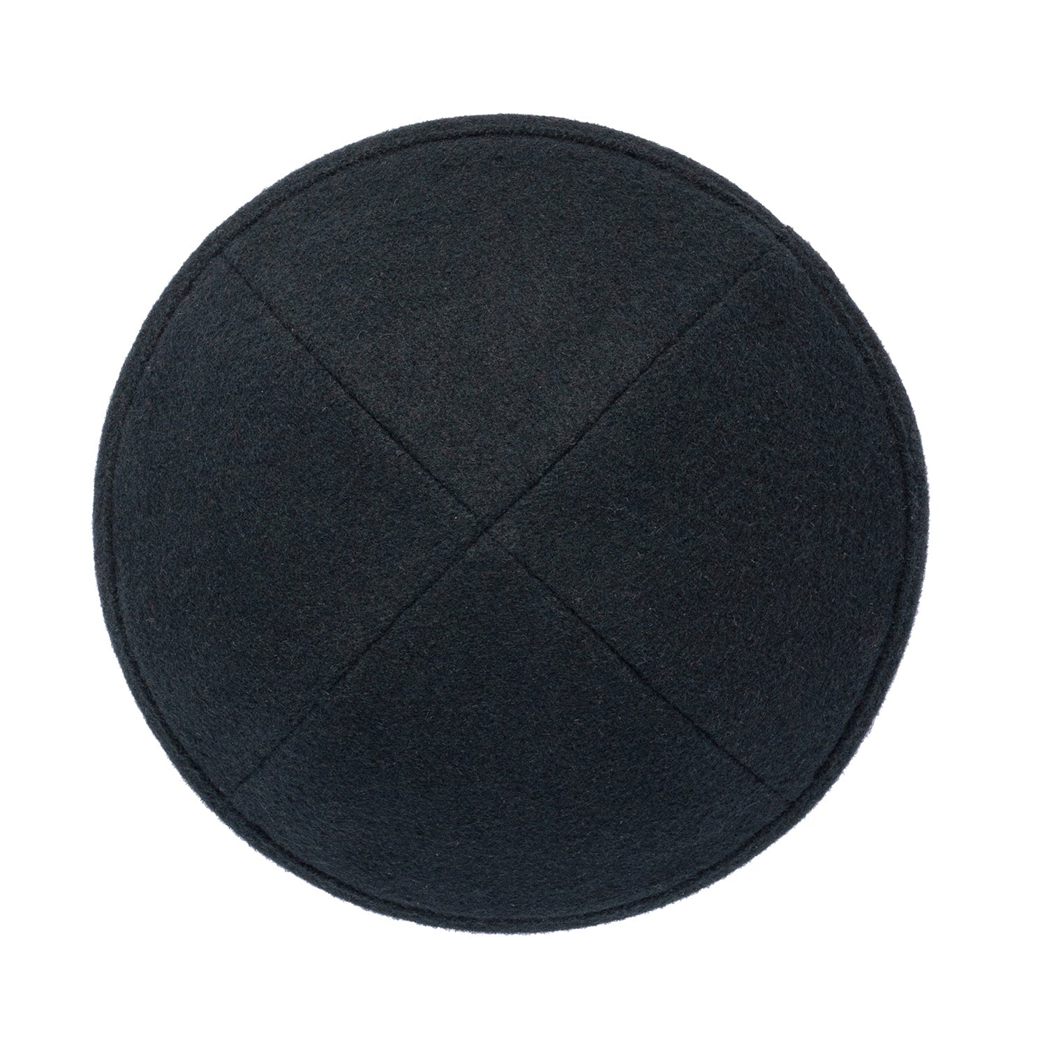 Forest green wool kippah — deep green four-panel winter yarmulke | Judaica Square Lakewood