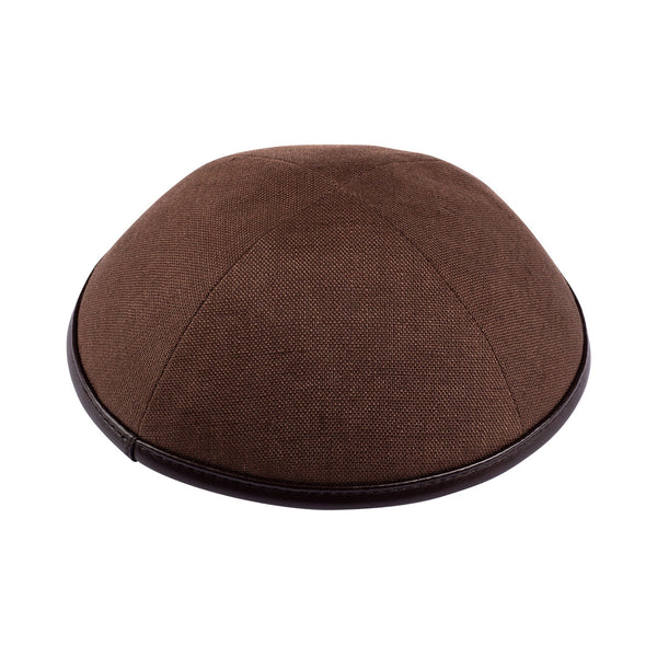 Brown Linen Kippah - iKippah by Judaica Square