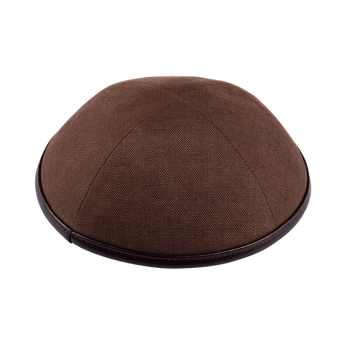 Brown Linen Kippah - iKippah by Judaica Square