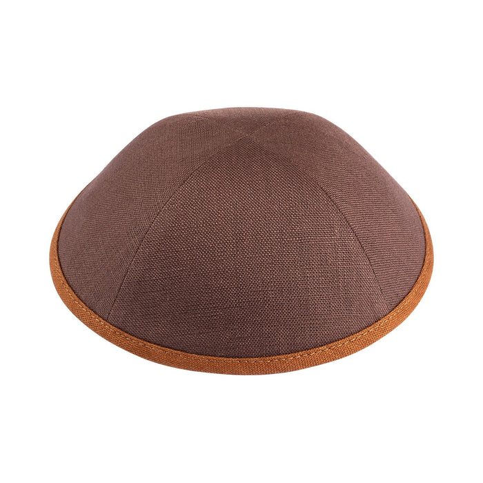 Brown Linen Kippah - iKippah by Judaica Square