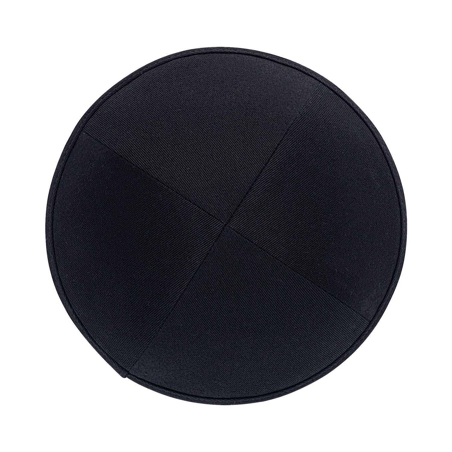 Black Cotton Kippah - side view showing six-panel design