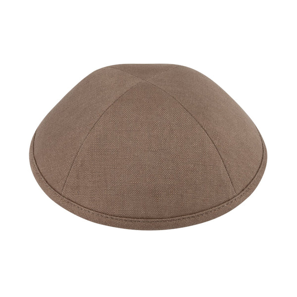 Brown Linen Kippah - iKippah by Judaica Square