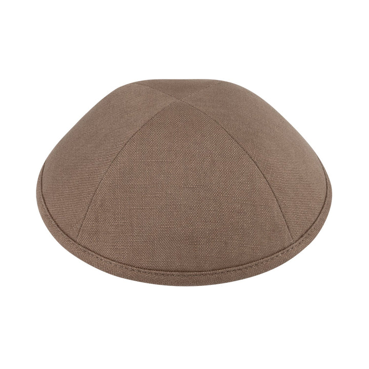 Mid Kippah – Brown Linen Yarmulke