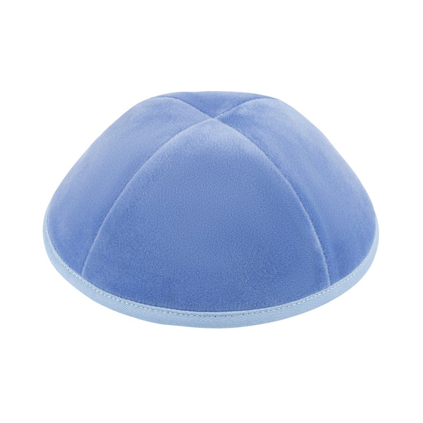 Blue Velvet Kippah for Bar Mitzvah - iKippah by Judaica Square