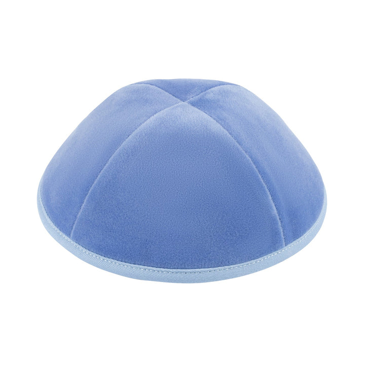 Steel Kippah – Blue Velvet Yarmulke