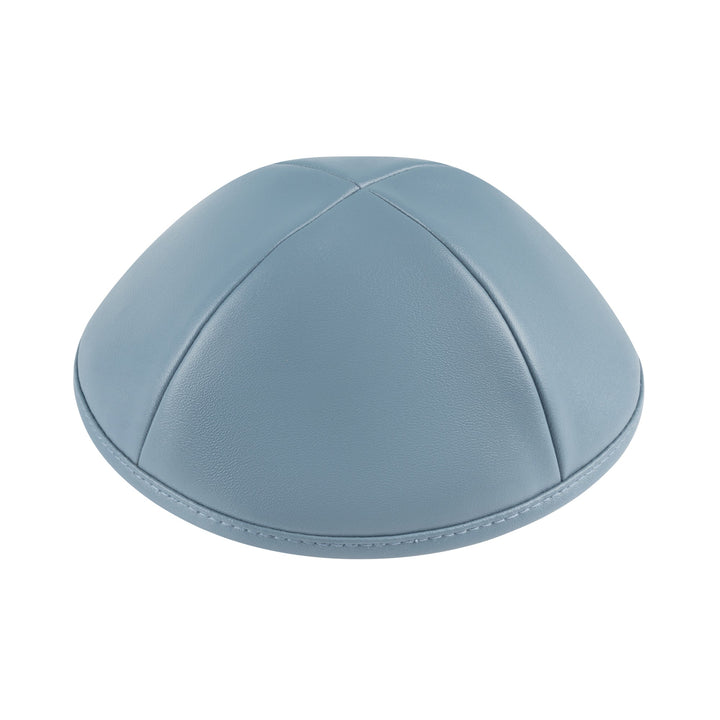 Blue Gray Leather Kippah / Yarmulke
