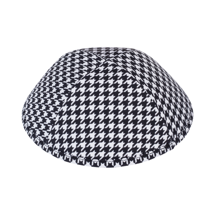 Houndstooth Kippah – Black White Cotton Yarmulke