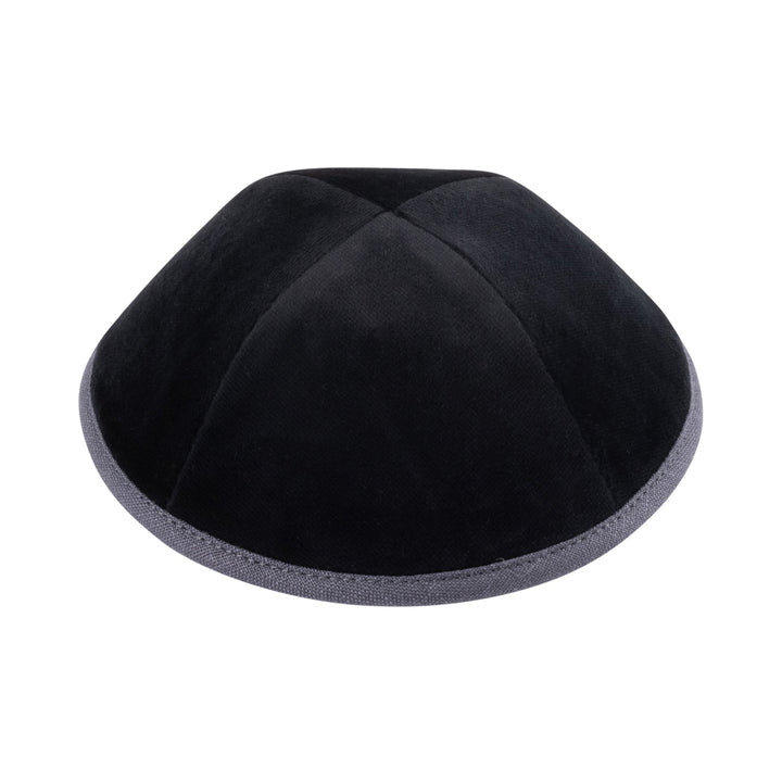 Navy Velvet Kippah – Slate Rim Yarmulke