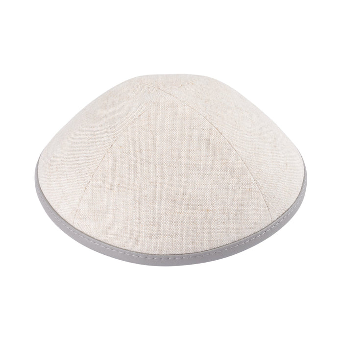 Tan Linen Kippah - iKippah by Judaica Square
