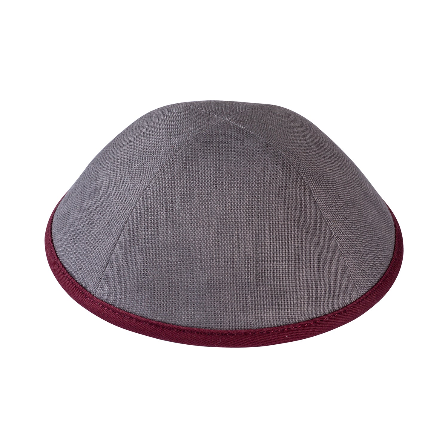 Burgundy Linen Kippah - iKippah by Judaica Square