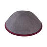 Burgundy Linen Kippah - iKippah by Judaica Square