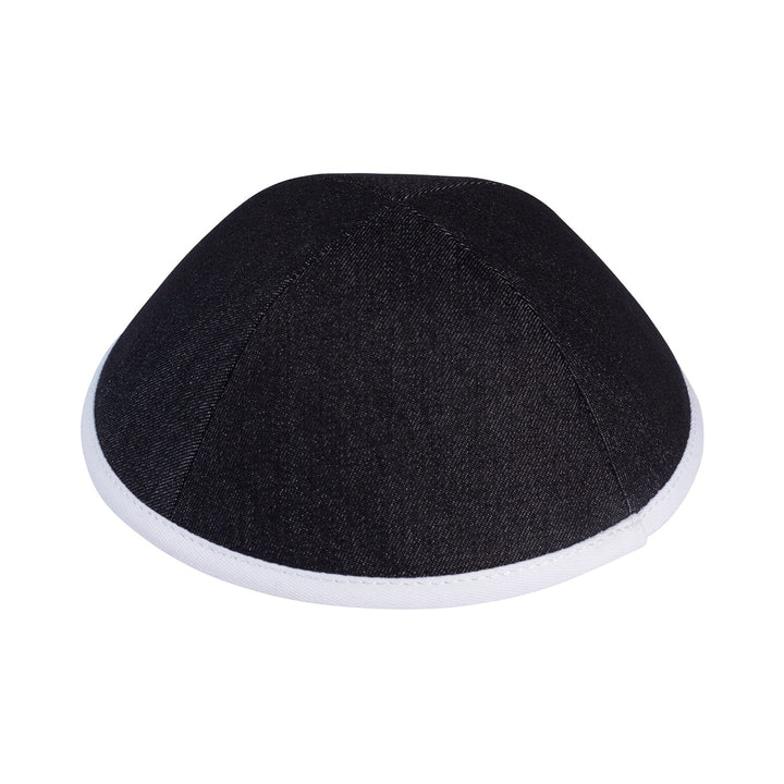 Black Denim Kippah – White Rim Yarmulke