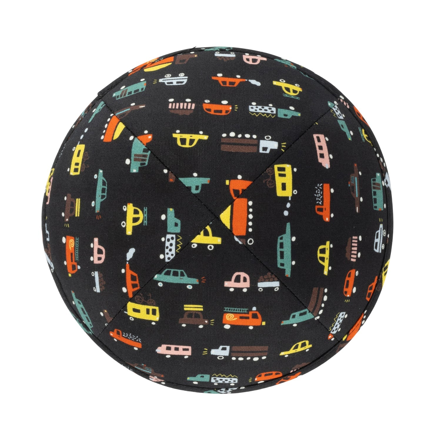Cotton Kippah - side view showing six-panel design