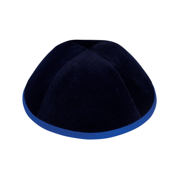 Navy Velvet Kippah for Bar Mitzvah - iKippah by Judaica Square