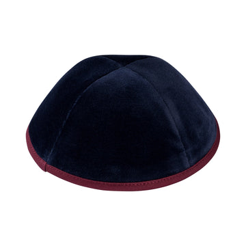 Navy Velvet Kippah for Bar Mitzvah - iKippah by Judaica Square