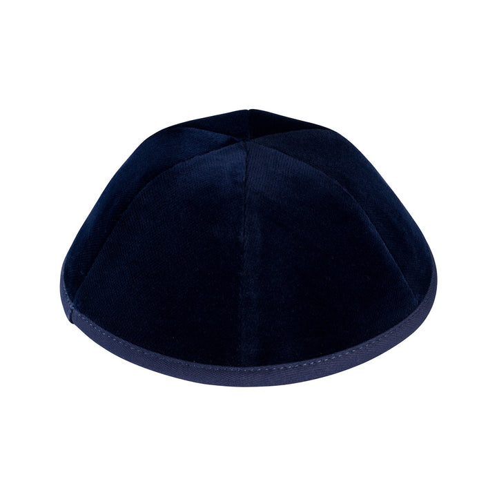 6 Panel Kippah – Navy Velvet Yarmulke