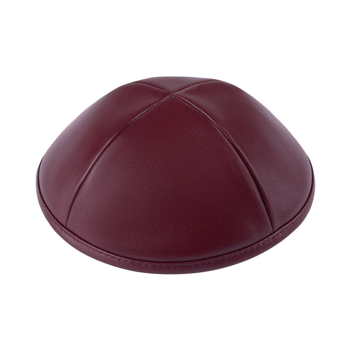Maroon Leather Kippah for Shabbos - iKippah by Judaica Square