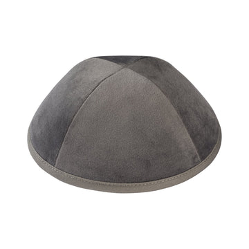 Gray Velvet Kippah for Bar Mitzvah - iKippah by Judaica Square