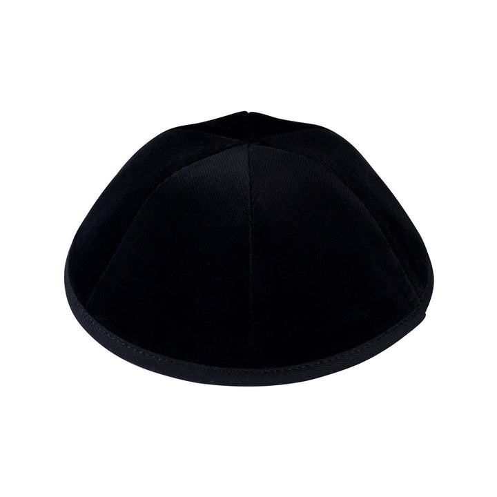 6 Panel Kippah – Black Velvet Yarmulke