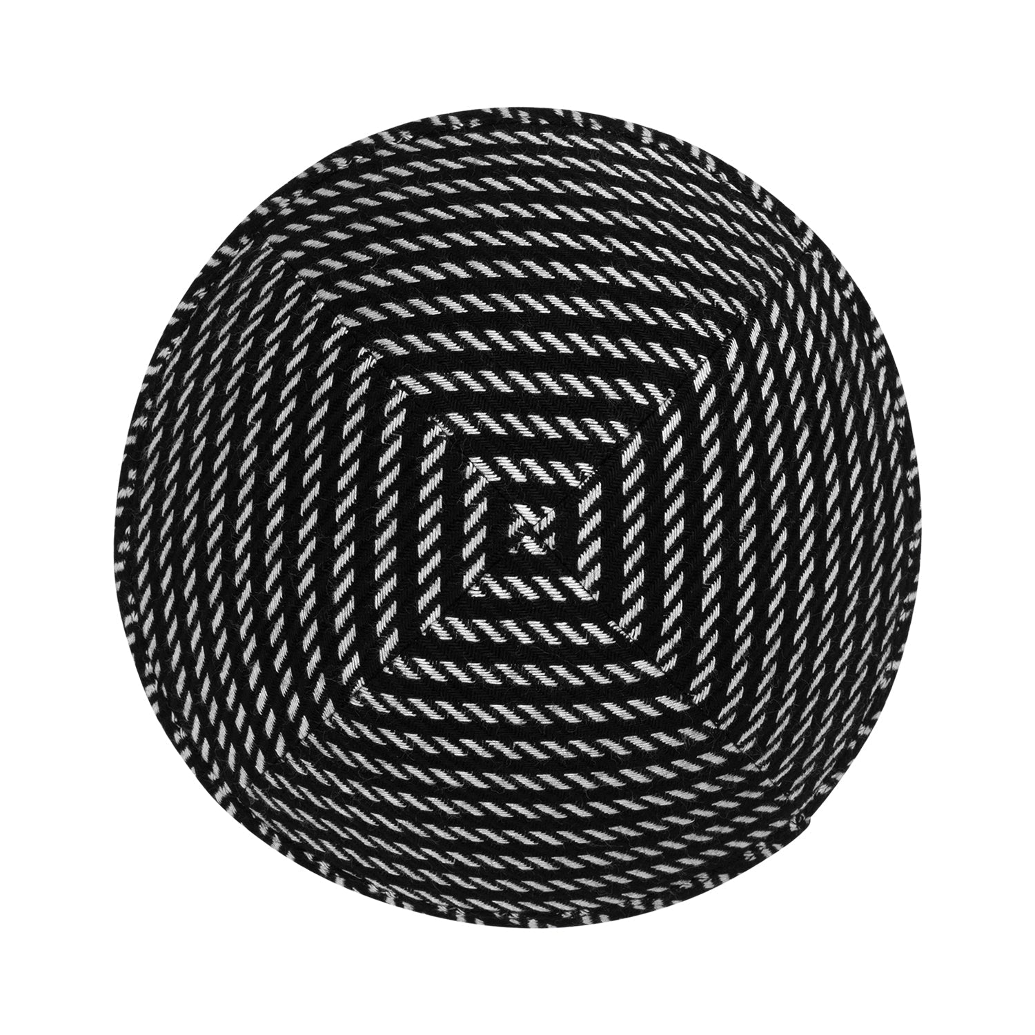Cotton Kippah - showing embroidery, six-panel construction