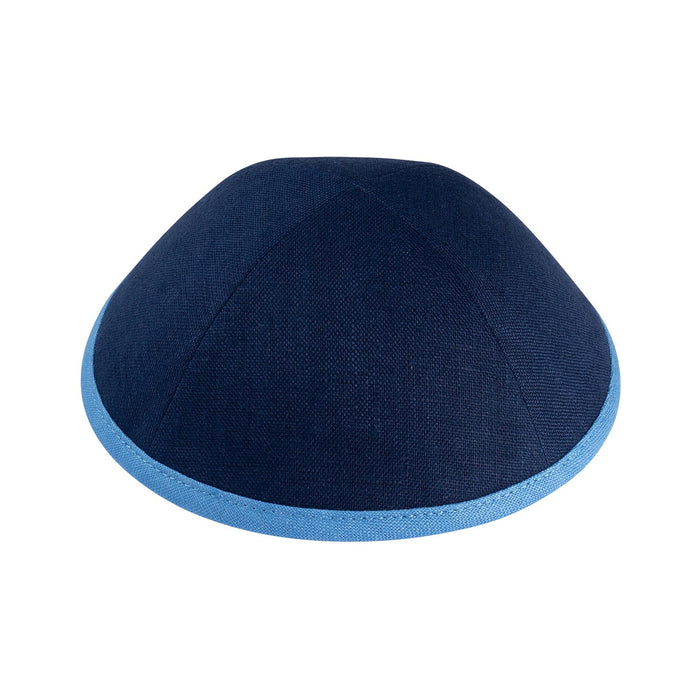 Navy Linen Kippah - iKippah by Judaica Square