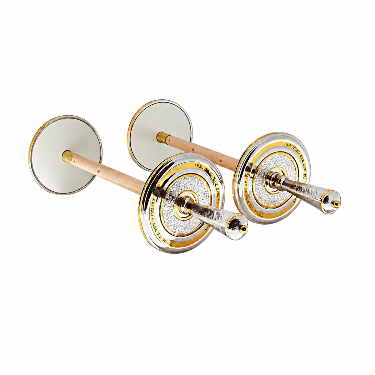 Modern Torah roller handles and discs, design AF-4