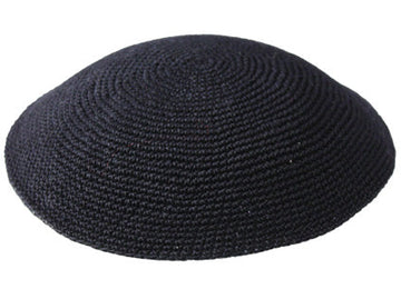 Black Knit Kippa 13cm-24cm (MC-KK)