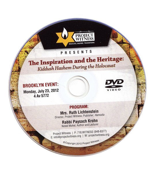 DVD cover art for The Inspiration and the Heritage: Kiddush Hashem During the Holocaust: Project Witness DVD